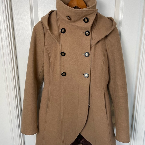 Soia & kyo hood wool coat with pockets Tulip double breasted XS - Picture 1 of 3
